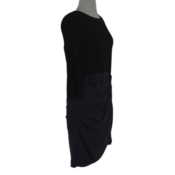 Alice & Olivia - Black & Blue Draped ruched career Classic Zip short Dress Sz 6 - Picture 2 of 9